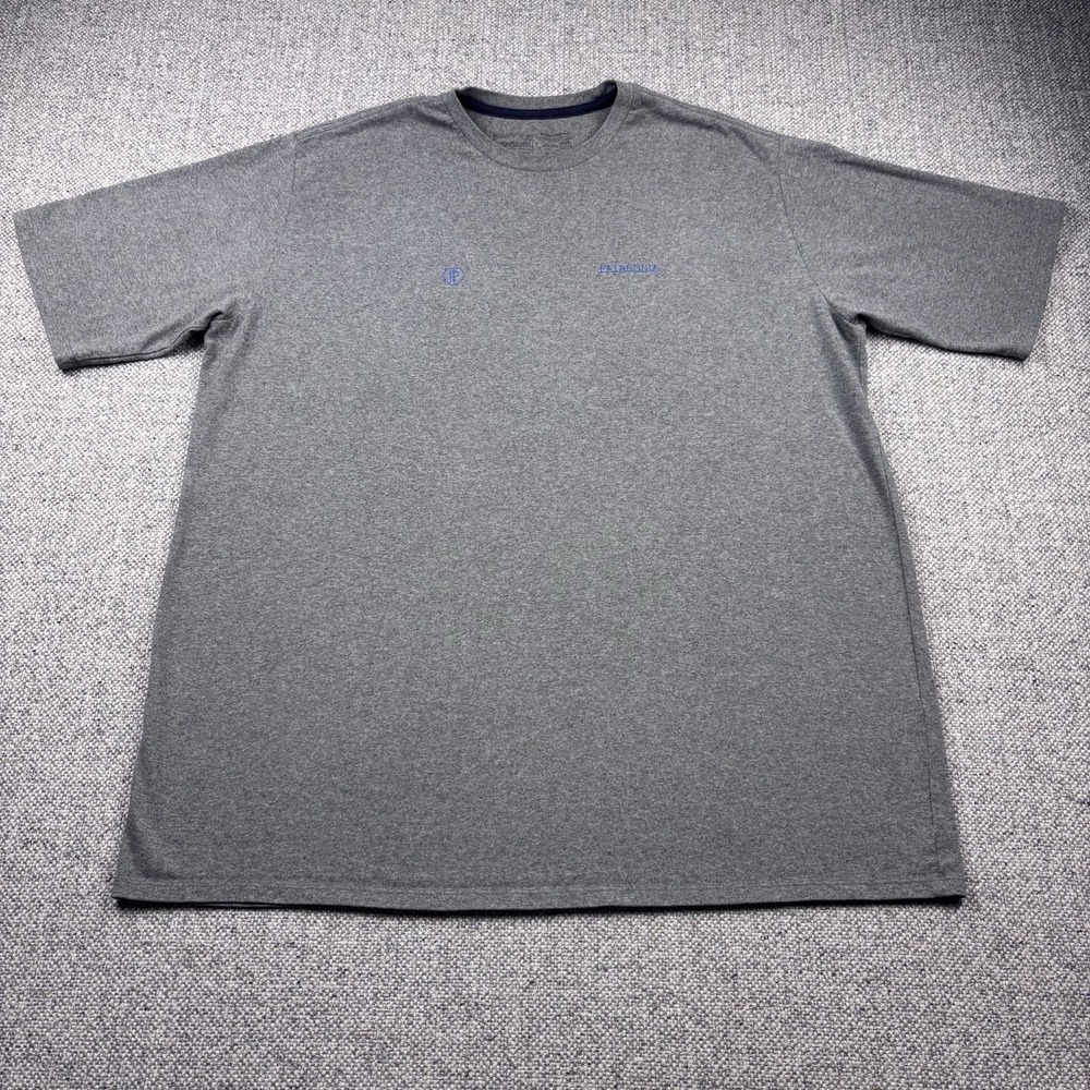 Patagonia Mens Short Sleeve Graphic Gray Heather Shirt Sz XL Regular Fit